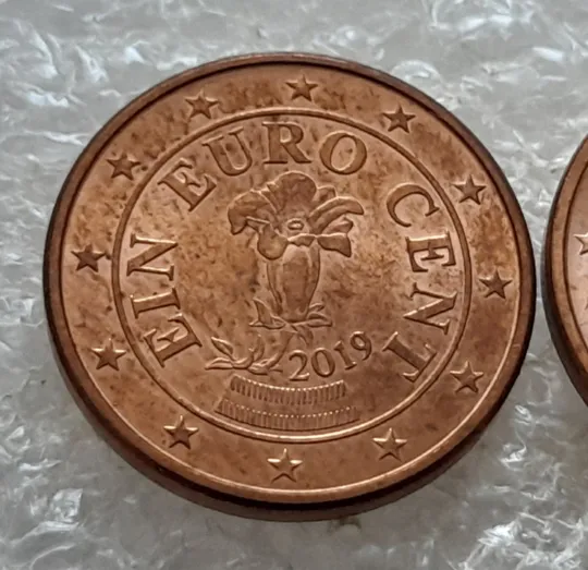 Купити (6891) 1 євроцент 2019 Австрія - 2 монети одним лотом (1 евроцент Австрия)