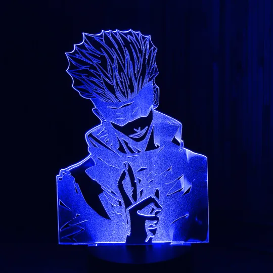 Акриловий світильник-нічник Сатору Годзьо (Satoru Gojo) синій tty-n000592 Ціна