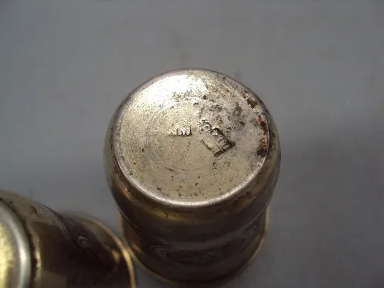 Рюмка стопка цветы В.П. 1884 серебро 84 проба позолота рюмки стопки вес 46,56 г лот 2 шт №239 Інтернет-аукціон