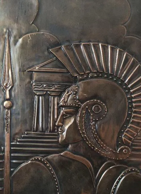 Винтажная картина ВОИН древнего мира Медная чеканка СССР mk175 Ціна