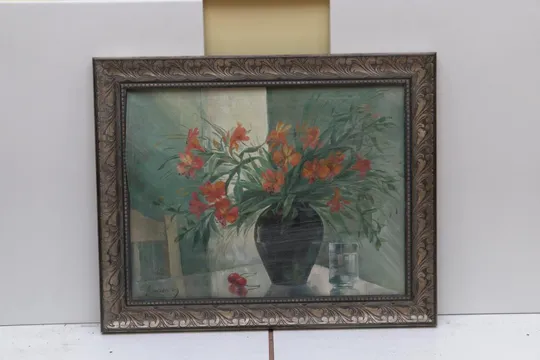 картина Натюрморт цветы. картон масло В раме 62х50 см, без рамы 51х40 см №45 Ціна