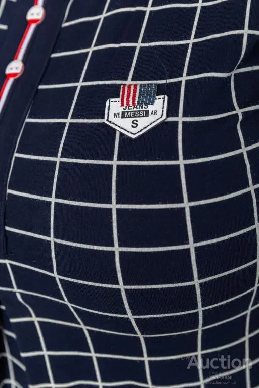 Платье повседневноев клетку, цвет темно-синий, 231R6616 Де купити