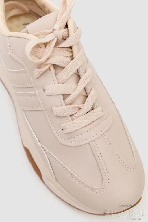 Купити Кроссовки женские экокожа, цвет светло-бежевый, 243R186-126