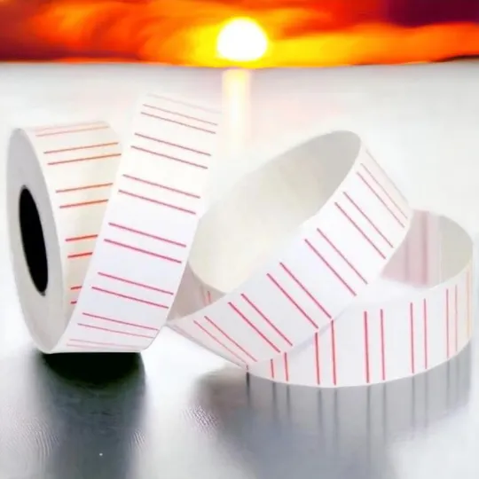 Купити Ценники ленты для этикет-пистолета 10 рулонов 2*1.1 см белые с красной полоской