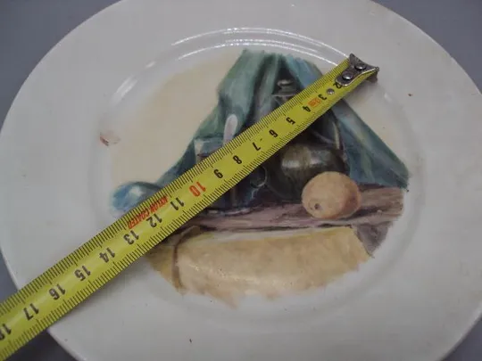 Декоративная тарелка фарфор роспись натюрморт Одесское художественное училище 2,3 х 20,4 см №740 З аукціону