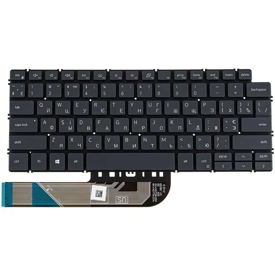 Клавіатура для ноутбука DELL (Inspiron: 5390, 5490, 7490) ukr, gray, без фрейму, підсвічування клавіш (оригінал) Ціна
