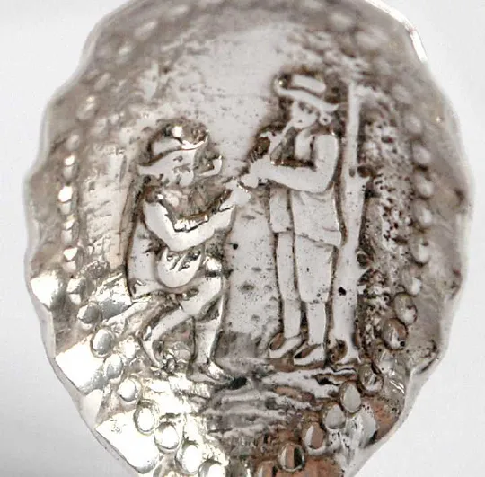 Купити Антикварна срібна ложечка Музиканти 800 проба 1900-ті Germany