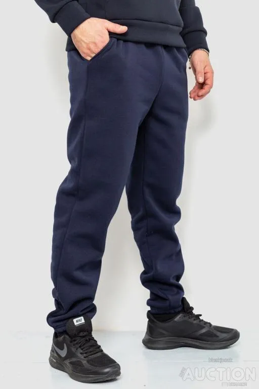 Спорт штаны мужские на флисе, цвет темно-синий, 241R001 З аукціону