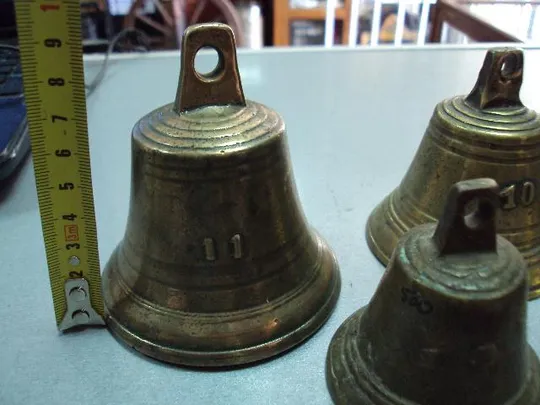 Колокола бронза колокольчики с 0-1 и 3-11 колокол лот 11 шт №11650 З аукціону