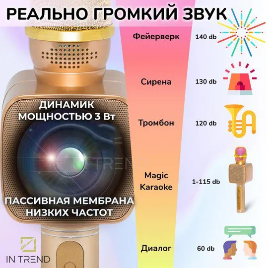 Караоке Микрофон Magic Karaoke YS-68 Bluetooth Колонка 2в1 с голограммой LED Эхо Мембраной Беспрово З аукціону