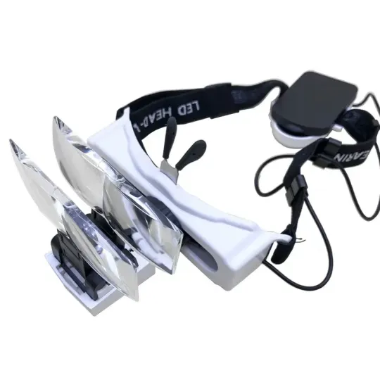 Купити Лупа бінокулярна  з Led  підсвіткою, 5Х 10Х 15Х 20Х (9892Е1)