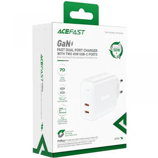 СЗУ Acefast A29 PD50W GaN (USB-C+USB-C) dual port З аукціону