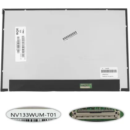 фото, Матриця 13.3" NV133WUM-T01 touch (1920 * 1200, 40pin (eDP, IPS) LED, SLIM (без додаткової панелі), матова, роз'єм справа внизу)
