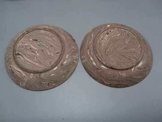 Чашки и блюдца тарелки мраморный фарфор колерон Федяшин лот 4 чашки и 2 блюда №13404 З аукціону