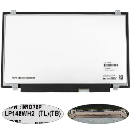 фото, Матриця 14.0 LP140WH2-TLTB (1366*768, 40pin, LED, SLIM (вертикальні вушки), глянець, роз'єм праворуч знизу) для ноутбука (renew)