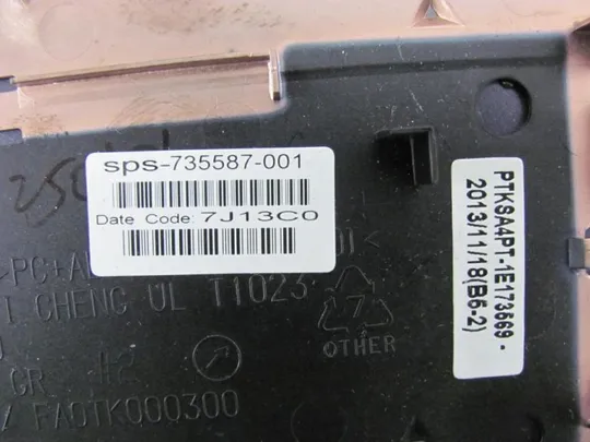 608-25 панель палмрест 735587-001 AP0TK000200 для HP Zbook 17 G1 G2 оригінал Характеристики