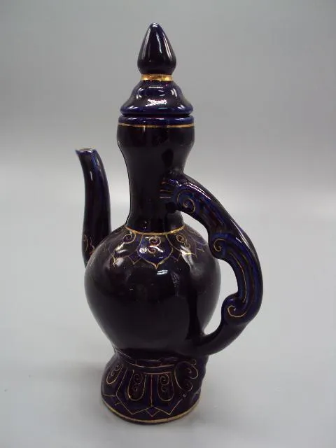 Графин штоф кувшин чайник фарфор кобальт высота с крышкой 18,2 см, без 14,7 см №14052 З аукціону