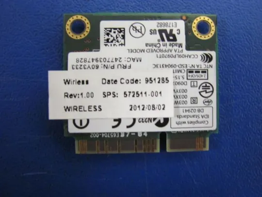 номер0116-35 Wi-Fi модуль 62205ANHMW 695915-001 572511-001 для HP ELITEBOOK 2570P 2560P оригінал Продаж