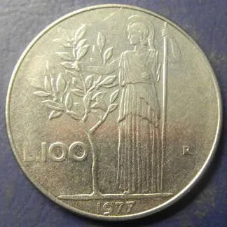 100 лір 1977 Італії Ціна