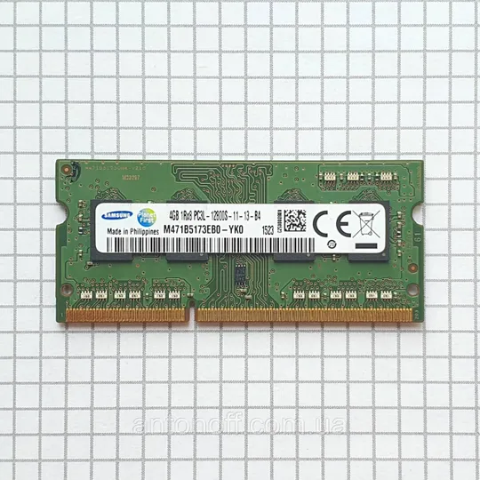 Модуль пам&#039;яті Samsung 4GB 1Rx8 PC3L-12800S (DDR3L) M471B5173EB0-YK0 для ноутбука Ціна