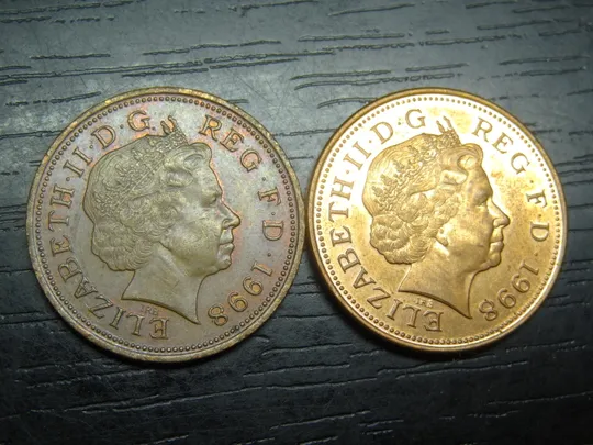 Купити 2 пенса 1998 Британія (два різновиди) бронза і сталь