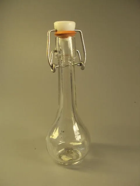 Бутылка бутылочка стекло с фарфоровой пробкой высота 12,5 см, с пробкой 13,6 см (№ 1779) Ціна