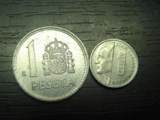 1 песета Іспанія 1989 (два різновиди) Ціна