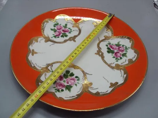 Купити Тарелка большая Добруш узор цветы розы пионы фарфор Добрушский фарфоровый завод диаметр 30 см №10749