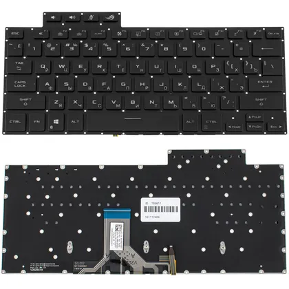 фото, Клавіатура для ноутбука ASUS (GV301 series) rus, black, без фрейму, підсвічування клавіш (ОРИГІНАЛ)
