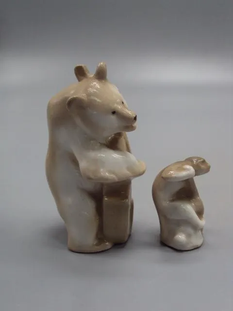 Фигура фарфор ЛЗФИ квартет медведь с контрабасом и обезъяна мартышка музыканты басни Крылова лот 2шт Інтернет-аукціон