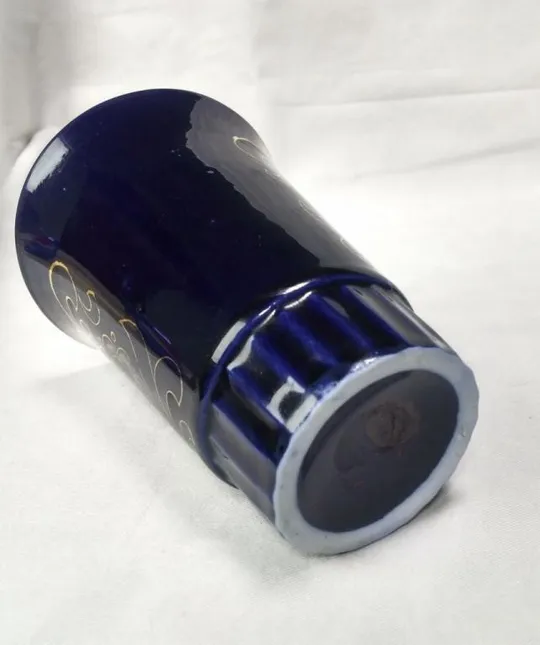 Стакан (чашка) советский кобальтовый с позолотой фарфор Бронница Де купити