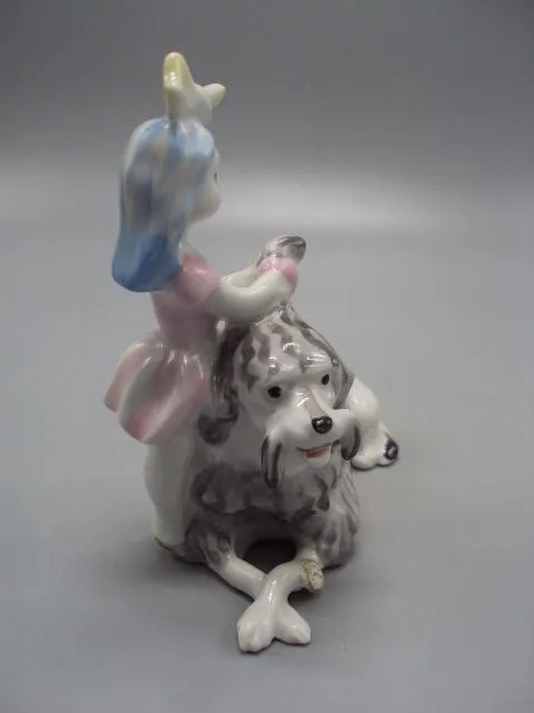 Фигура фарфор статуэтка ЛФЗ Мальвина и Артемон сказка Буратино и золотой ключик 11,5 см №14518 Де купити