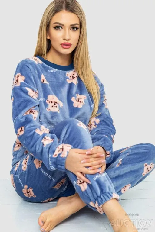 Купити Пижама женская плюшевая, цвет джинс, 102R5241