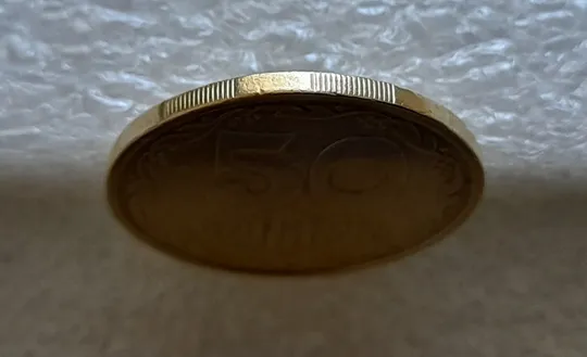 (6128) 50 копійок 1992 1АВ(б)м по каталогах ІТК та Шекені (50 копеек 1992 1АВ(б)м брак) Недорого