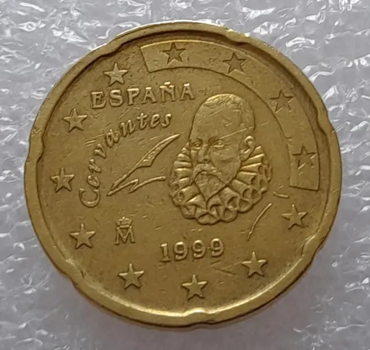 (2323) 20 євроцентів 1999 Іспанія (20 евроцентов 1999 Испания, Сервантес) Ціна