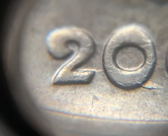 (4730) 1 гривня 2003 розкол у році карбування на аверсі (1 гривна 2003 брак, тріщина штемпеля) Ціна