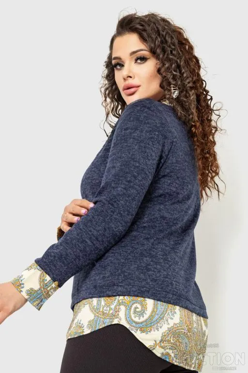 Блуза женская обманка, цвет синий, 230R542-1 З аукціону