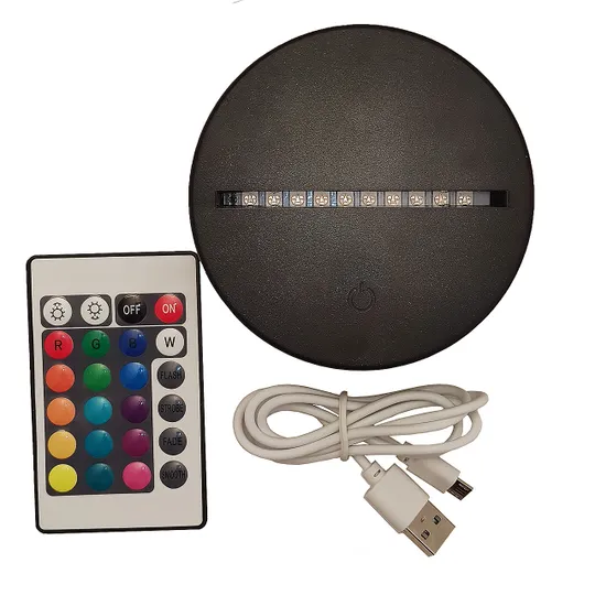 Купити Акриловий світильник-нічник з пультом 16 кольорів Dee Metal Family tty-n002121