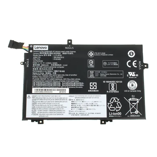 Оригінальна батарея для ноутбука LENOVO L17L3P52 (ThinkPad: L490, L580, L590, E490, E590) 11.1V 4050mAh 45Wh Black З аукціону
