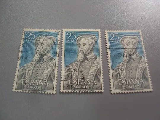 марки Испания 1967 личности врач Андрес Лагуна лот 3 шт гаш №3612 Ціна