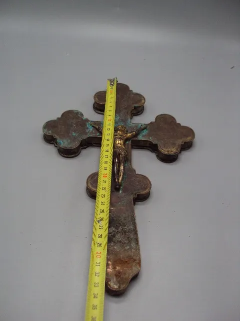 Купити Антикварный напрестольный крест распятие разборный царский латунь позолота 33,5х21,4х1,9 см №16059