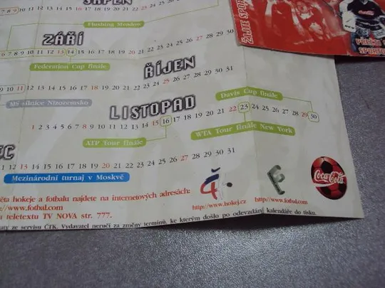 буклет календарь памятных дат 1998 чехия №5238 Недорого