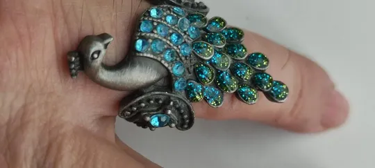 Кольцо винтажные интересное Павлин 18-19р с кристалликами, редкое mv246. Інтернет-аукціон