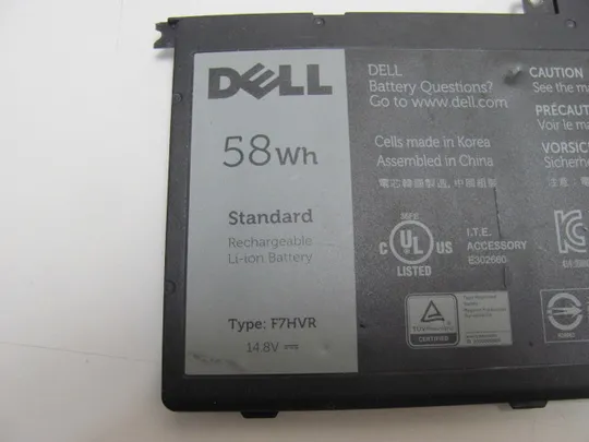 Купити 3913 акумулятор DELL  F7HVR 14.8V 58WH  (Нетестовані! Розпродаж залишків!) НІМЕЧЧИНА