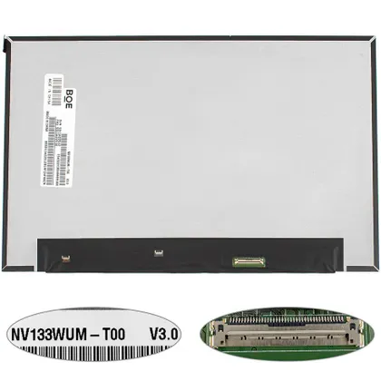 фото, Матриця 13.3" NV133WUM-T00 touch (1920 * 1200, 40pin (eDP, IPS) LED, SLIM (без додаткової панелі), матова, роз'єм справа внизу)