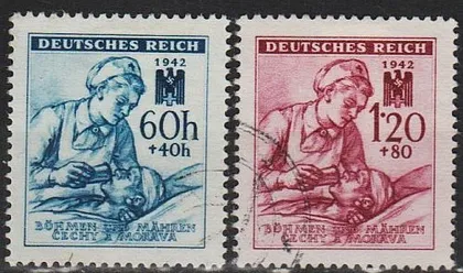 фото, 1942 - Рейх - Богемія - Червоний Хрест Mi.111-12 _гаш