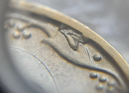 (2188) 10 копійок 2007 великі викрошки та розкол між 1 та 2 гронами (10 копеек 2007 брак) Ціна