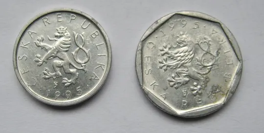 Купити 10 и 20 геллеров = 1995 г. = ЧЕХИЯ  #