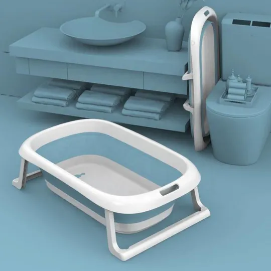 Складная ванночка для новорожденных 80×46×20 см с отсеком для слива Ціна