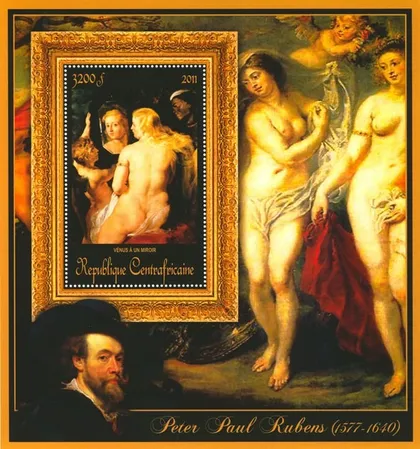 фото, ЦАР-Живопись- Рубенс -2011.Чистый  красивый Блок.MNH.
